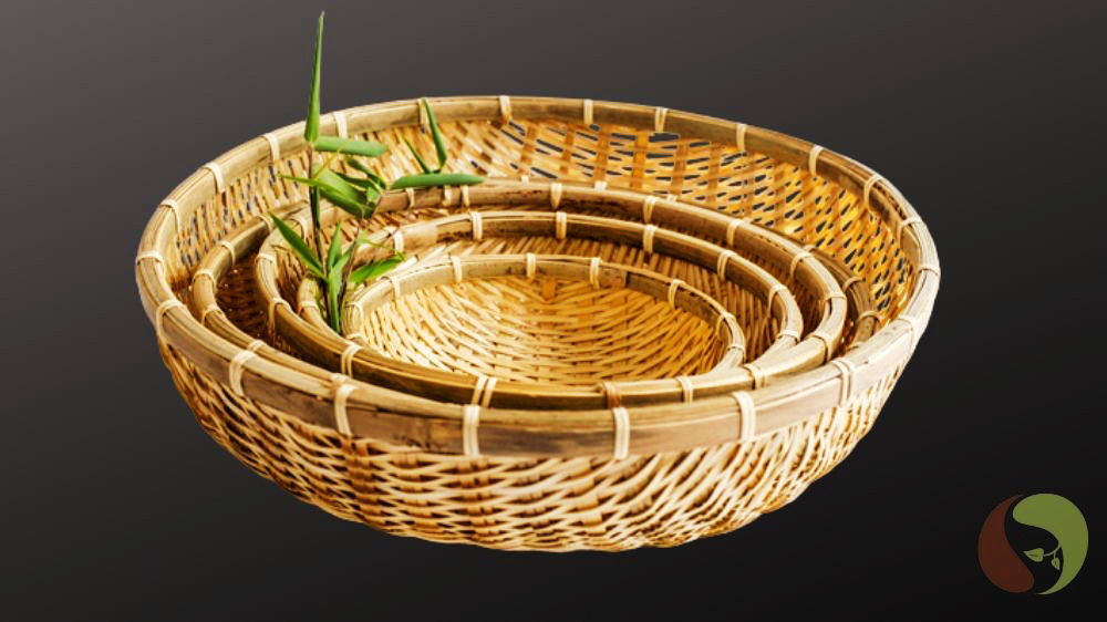 Bambuskorb Set, Küchensieb, Dämpfkorb in 5 verschiedene Größen