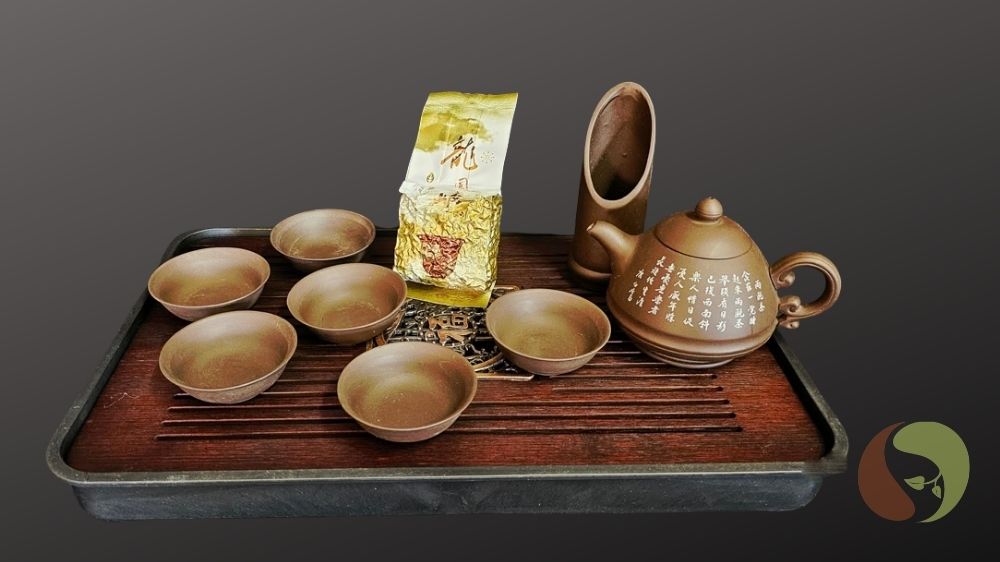 Masawi Gongfu-Cha Genuss-Set – filigranes Tonservice mit Tablett & Shan Lin Xi Oolong