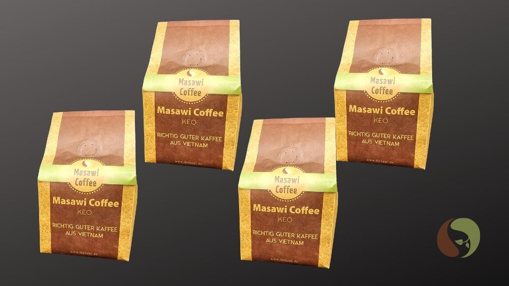 Masawi Coffee KEO – vietnamesischer Spezialitätenkaffee,4 x ganze Bohnen Vorteilspack
