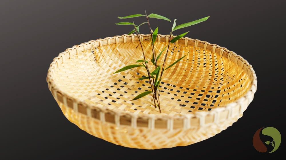 Masawi Bambus Kräuterkorb 30 cm rund