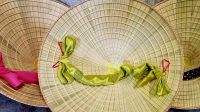 Vietnamesischer Reis Hut, Kegel Hut, Nón lá mit Tuch