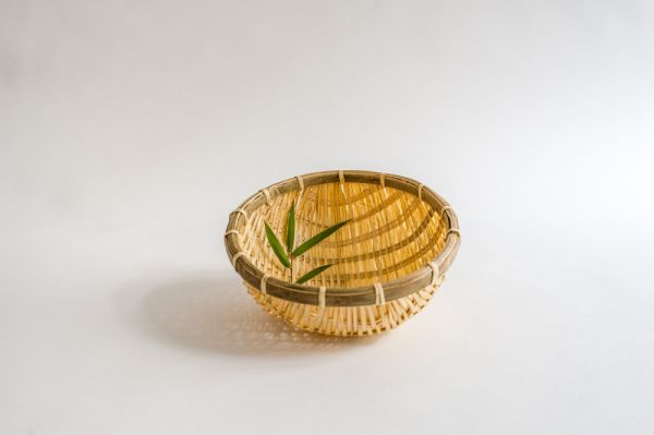 Bambuskorb, Kräuterkorb, Küchensieb, Brotkorb 20 cm rund geflochten