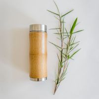 Bambus Kaffee- oder Teebecher, mit weißem Keramikeinsatz,250 ml
